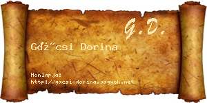 Gácsi Dorina névjegykártya